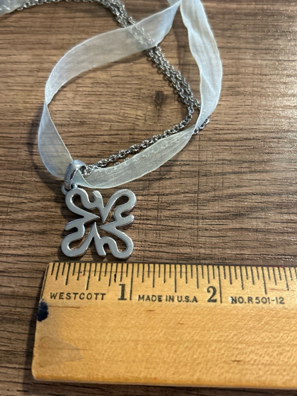 Vera Wang Simply Vera Logo Ribbon Pendant Necklace